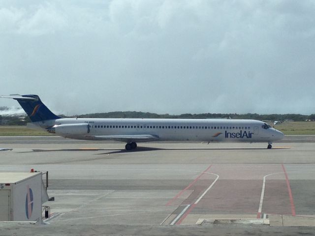 McDonnell Douglas MD-83 (P4-MDG) - Insel Air MD-83, taxiing to TNCA runway 11 for departure.