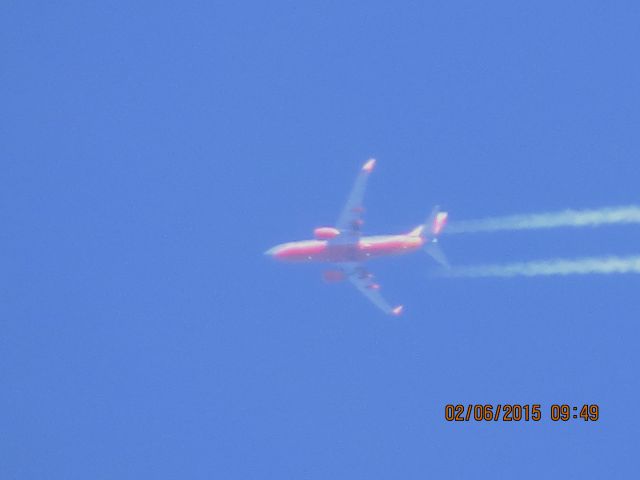 Boeing 737-700 (N737JW) - Southwest Airlines flight 4736 from MDW to OKC over Southeastern Kansas at 40,000 feet.