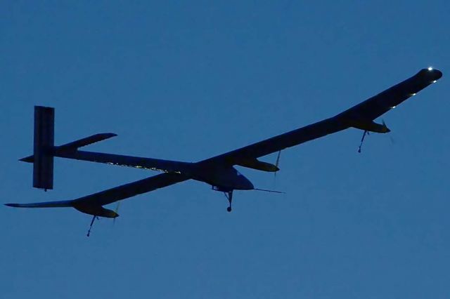 HB-SIA — - Solar Impulse departs from Phoenix Sky Harbor Airport at 4:50 AM on May 22, 2013.