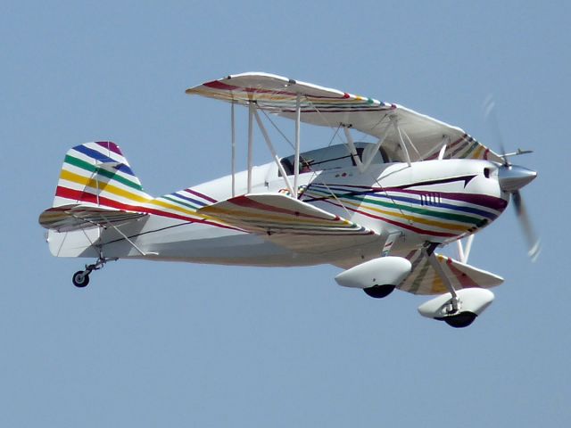 AMAX Sport 1700 (N321WH) - April 29, 2009 : Colorful biplane departing DVT : taken from the observation deck above the airport restaurant.