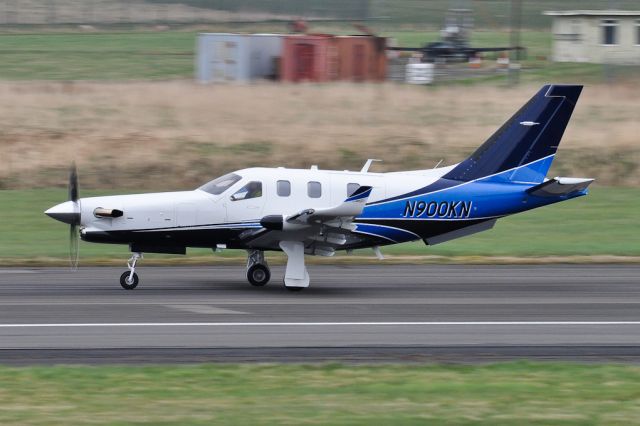 Daher-Socata TBM-900 (N900KN) - Departing to Reykjavik. 3 brand new TBM 900s passed through Prestwick on delivery. First visit of type.