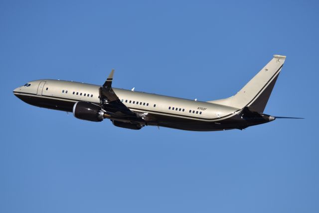 Boeing 737 MAX 8 (N702F) - Departing 23-L on 03-02-21 LAS Bound after spending nearly 2 years here at IND. She is a beautiful aircraft.