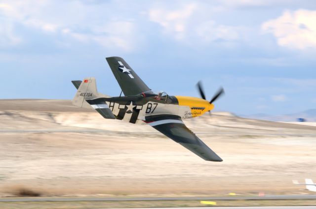 North American P-51 Mustang (TC-SMO) - "Ferocious Frankie - 413704" low pass at Sivrihisar General Aviation Center 