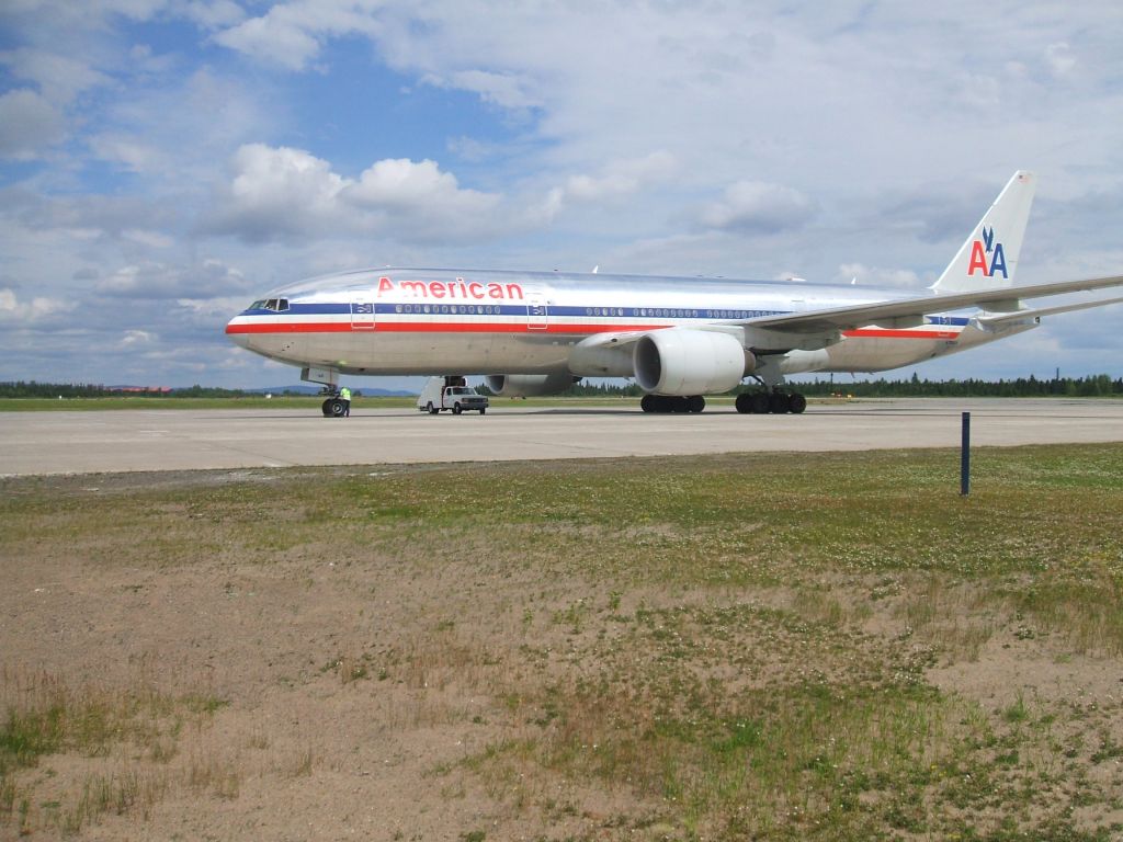 Boeing 777-200 — - Parked at Woodward Aviation F.B.O.    Goose Bay NL