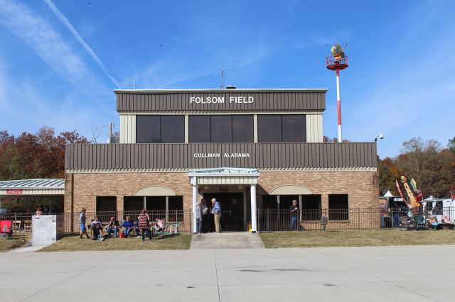 — — - The terminal at Folsom Field, Cullman Regional Airport, AL, from across the ramp. November 5, 2016.