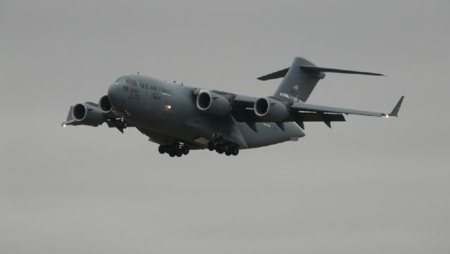 Boeing Globemaster III — - C-17 landing Cannon AFB, NM on February 27, 2012