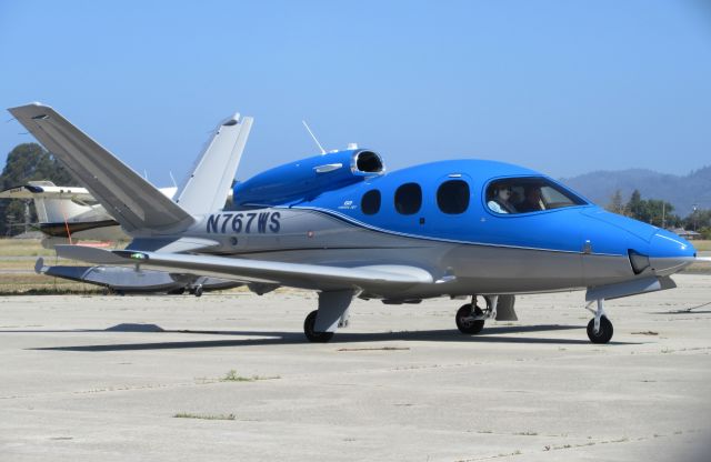 Cirrus Vision SF50 (N767WS) - Starting up the engines after being towed out of the hangar at Watsonville Municipal Airport