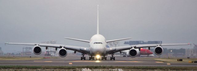 Airbus A380-800 (F-HPJE) - JFK had severe thunderstorms, so Boston got some very rare visitors!