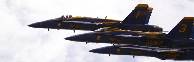 McDonnell Douglas FA-18 Hornet — - Blue Angels flying in tight formation at the Dayton Air Show