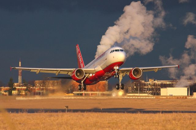 Airbus A320 (D-ALTF) - Take-off at sunset.br /View from "rue de Wissous'Operator:AIR BERLIN.