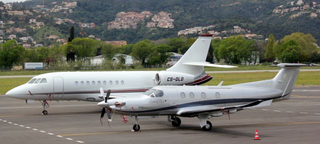 Pilatus PC-12 (M-ERIL) - And CS-DLD Falcon 2000EX , to Cannes-Mandelieu airport ,France , 22 4 2013