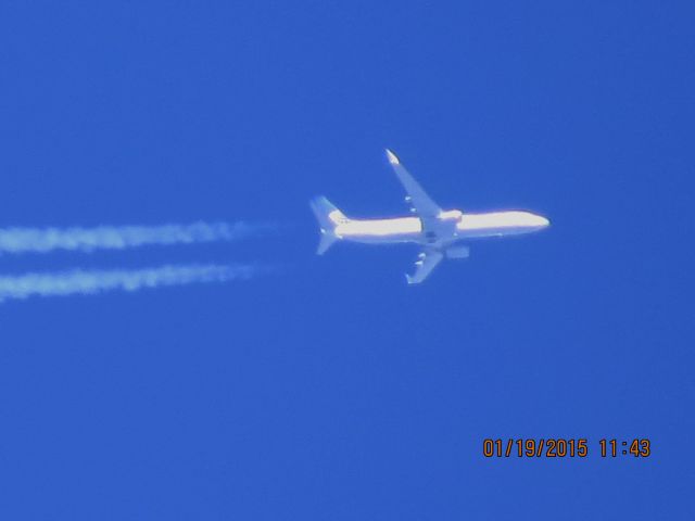 Boeing 737-900 (N37422) - United Airlines flight 1059 from PHX to IAD over Southeastern Kansas at 35,000 feet.