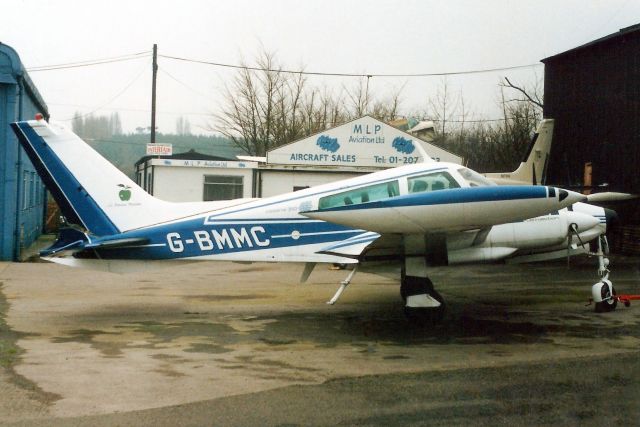 Cessna 310 (G-BMMC) - Seen here in Dec-88.br /br /Reregistered G-XLKF 19-Apr-06,br /then N850KF 8-May-08,br /then 2-RODS 14-Feb-17.