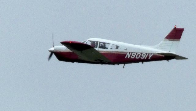 Piper Cherokee Arrow (N9091Y) - Shortly after departure is this 1969 Piper Cherokee Arrow PA-28R-200 in the Spring of 2020.