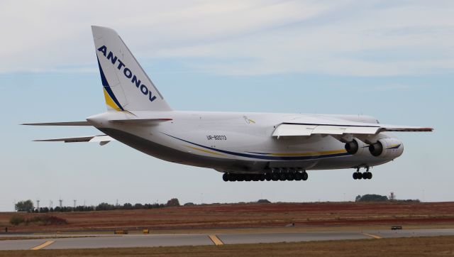 Antonov An-12 (UR-82073) - A different perspective of an Antonov AN-124-100 about to touchdown on Runway 36R at Carl T. Jones Field, Huntsville International Airport, AL - November 11, 2016, after a 9 hour and 16 minute flight from Ireland.