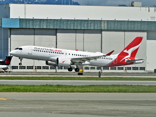 Airbus A220-300 (VH-X4G) - delivery flight to SYD