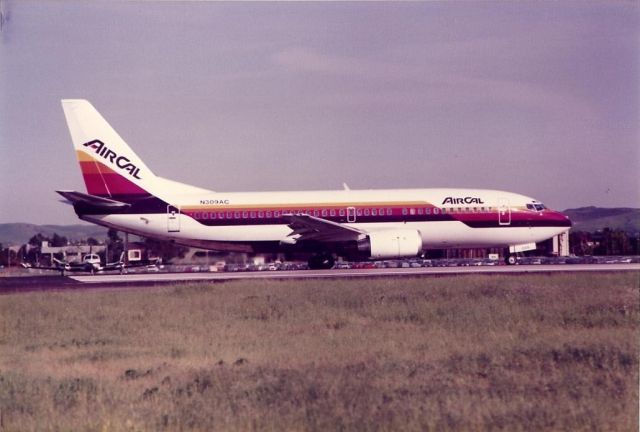BOEING 737-300 (N309AC) - Air Cal 737 at Santa Ana in the mid-1980s