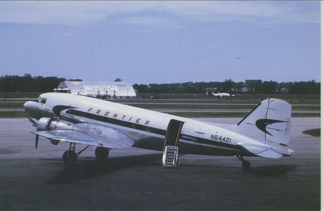 Douglas DC-3 (N64421) - scanned from postcardbr /Frontier Airlines