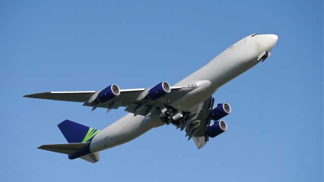 BOEING 747-8 (N770BA) - BOE573 departs Rwy 16R for KMZJ and storage on 11/12/14. (ln 1437 / cn 37564).