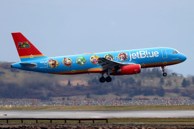 Airbus A320 (N561JB) - 'Cloudtop Cruiser' in 'Super Mario' livery, celebrates JetBlue's partnership with Nintendo.