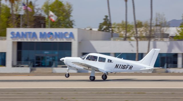 Piper Cherokee (N116FR) - My aircraft landing at Santa Monica airport!