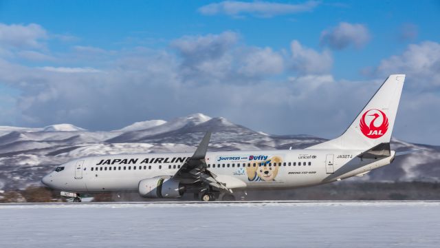 Boeing 737-800 (JA327J) - “journeys with Duffy” LIVERYbr /Japan Airlines / Boeing 737-846br /Dec.06.2015 Hakodate Airport [HKD/RJCH] JAPAN