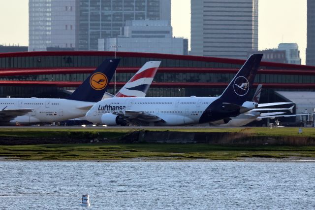 Airbus A380-800 (D-AIMB) - Impressive to see 3 A380's at Boston Logan at the same time.