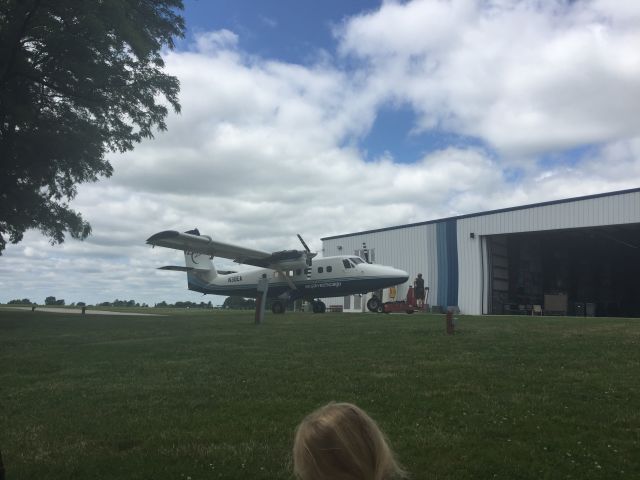 Hawker Siddeley Heron (N30EA) - Moving N30EA inside for engine maintenance.