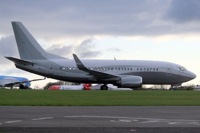 Boeing 737-500 (9H-MAC) - Under tow from the run pen on 1-Dec-19 having arrived here on 15-Nov-19, returning to EGSS on 10-Dec-19.