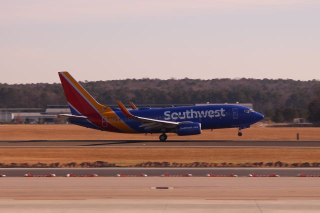 Boeing 737-700 (N7839A) - Take-off roll for SWA N7839A at Raleigh-Durham.