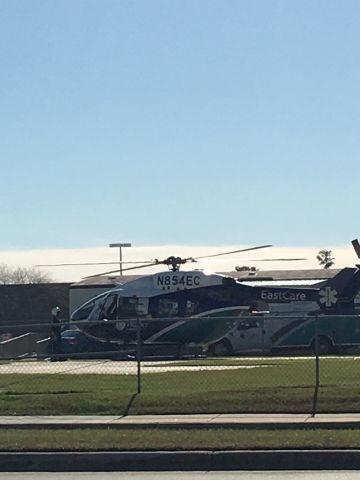 KAWASAKI EC-145 (N854EC) - Start-up at the EastCare Vidant Greenville pad for a departure to the North. 