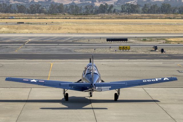 Beechcraft Mentor (N666) - Beech A45 / T34A Mentor at Livermore Municipal Airport (CA). June 2021