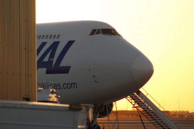 Boeing 747-400 (N702CA) - 747 parked at Salt Lake International Airport. October of 2022