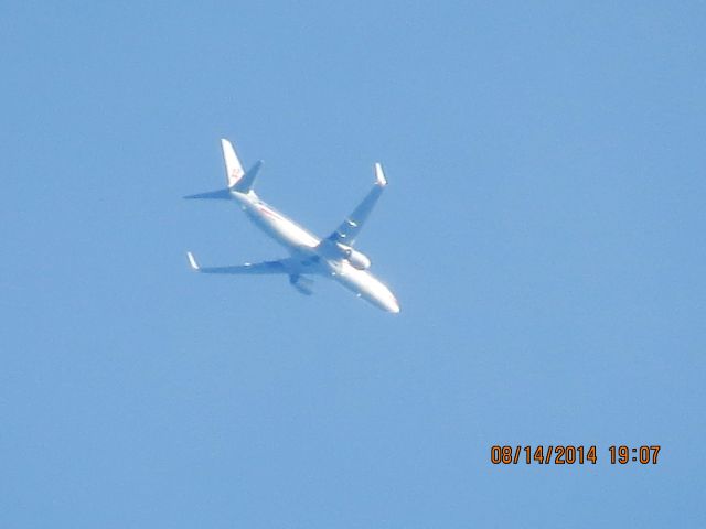Boeing 737-800 (N901NN) - American Airlines flight 1611 from ORD to Tulsa over Baxter Springs KS (78KS) at 22k feet.