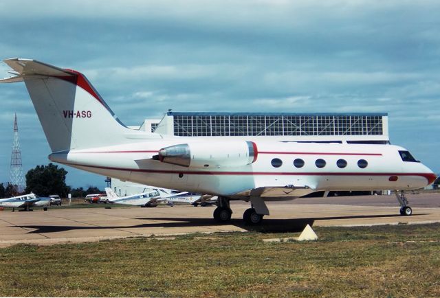 VH-ASG — - GRUMMAN GULFSTREAM G-1159 - REG : VH-ASG (CN 95) - WEST BEACH ADELAIDE SA. AUSTRALIA - YPAD (15/12/1973) 35MM SLIDE SCANNED WITH A EPSON V700 PERFECTION FLATBED SCANNER AT 6400 DPI.