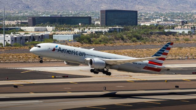 Boeing 787-9 Dreamliner (N836AA) - American Airlines 787-9 taking off from PHX on 7/6/22. Taken with a Canon 850D and Rokinon 135mm f/2 lens.