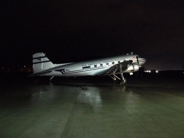 Douglas DC-3 (N877MG) - Historic Flight Foundations DC-3. Arrived at HF on Thursday, 11/8/12. A new hanger will be built to house this beautiful plane in the near future.