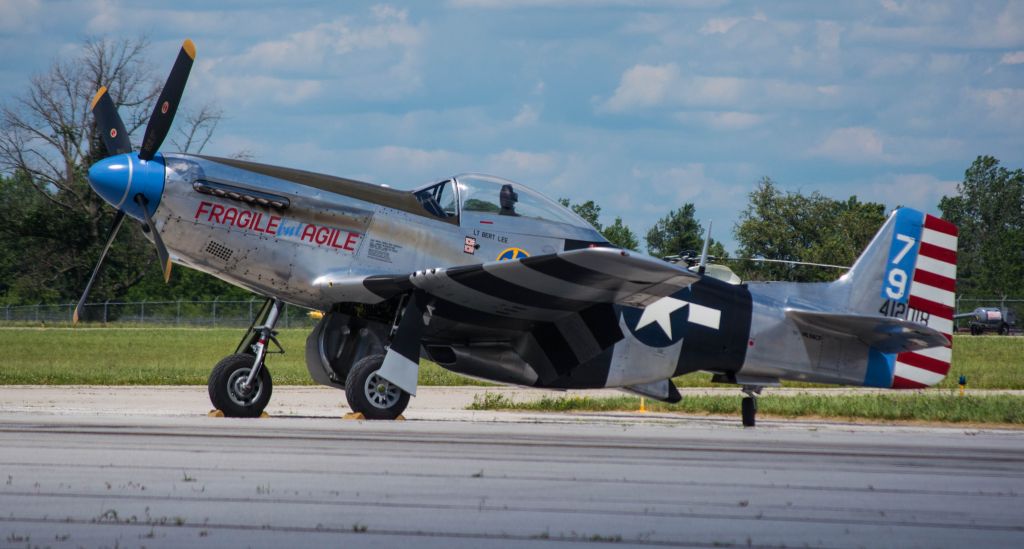 North American P-51 Mustang — - P51 mustang "Fragile but Agile"<br>Dayton Airshow<br>6/24/17