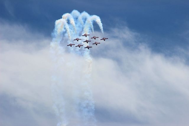 — — - Canada Forces Snowbird team at June 10, 2018 airshow at Niagara Falls, NY 