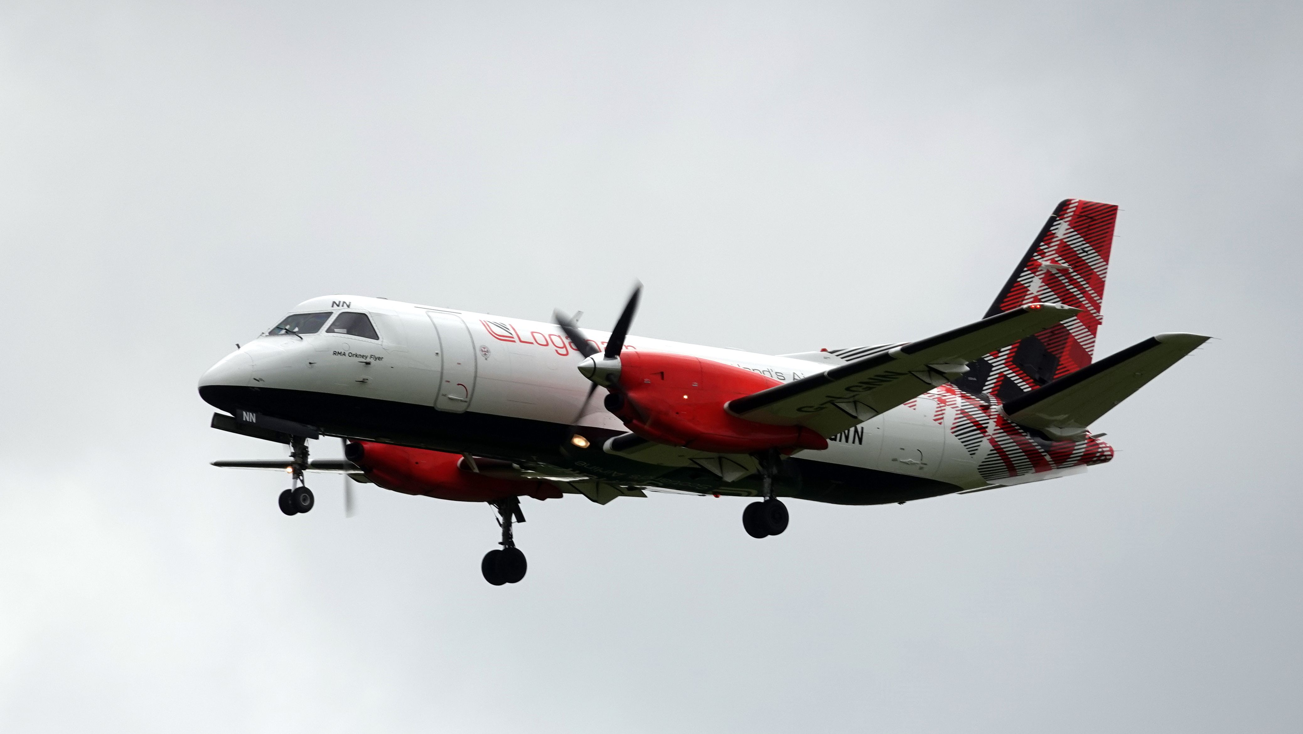 G-LGNN — - G-LGNN approaches Kirkwall airport on a scheduled flight from Sumburgh.