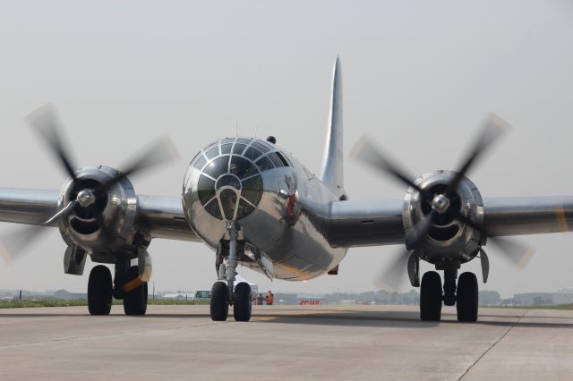 Boeing B-29 Superfortress (N69972) - Doc returning to the ramp after the 1st flight of the day, 7-25-23.