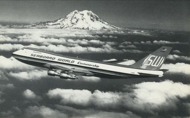 Boeing 747-200 (N791SW) - scanned from postcardbr /seaboard world airlines