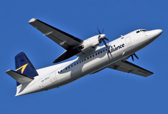 Fokker Maritime Enforcer (VH-FKX) - ALLIANCE AIR - FOKKER 50 - REG VH-FKX (CN 20312) - ADELAIDE INTERNATIONAL AIRPORT SA. AUSTRALIA - YPAD (30/4/2015)