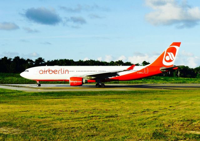 Airbus A330-200 (D-ABXC) - Air Berlin A332 TAXING FOR FINAL POSITION ON THE RUNWAY 8 AT MDPP AIRPORT!