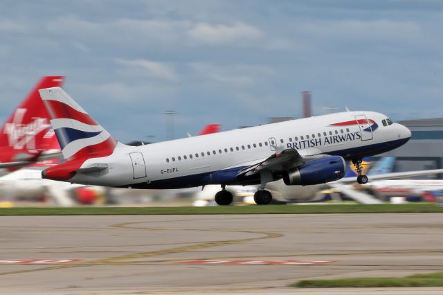 Airbus A319 (G-EUPL) - BA1391 departing on the return to LHR