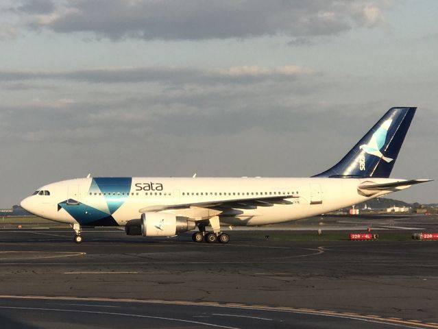 Airbus A310 (CS-TKN) - Sunset at Boston Logan - after coming in from Ponta Delgada