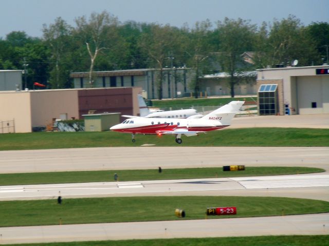 Dassault Falcon 20 (N404FZ) - Landing on runway 23 on a very windy Memorial Day 2011