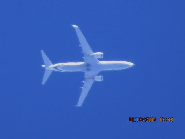 Boeing 737-800 (N566AS) - Alaska Airlines flight 38 from SEA to FLL over Southeastern Kansas at 35,000 feet.