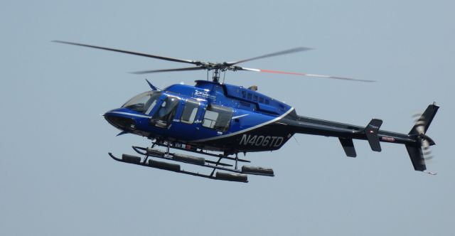 Bell 407 (N406TD) - Moment to landing is this 2006 Bell 407 rotorcraft in the Spring of 2023.