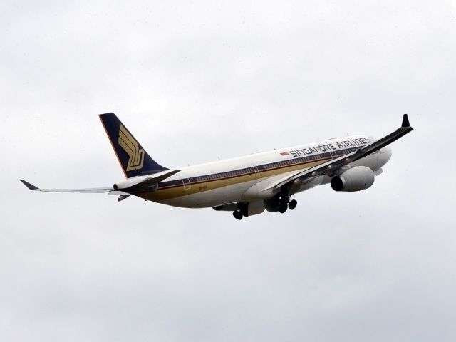 Airbus A330-300 (9V-STP) - Getting airborne off runway 23 and heading home to Singapore. Tuesday 27th December 2011.